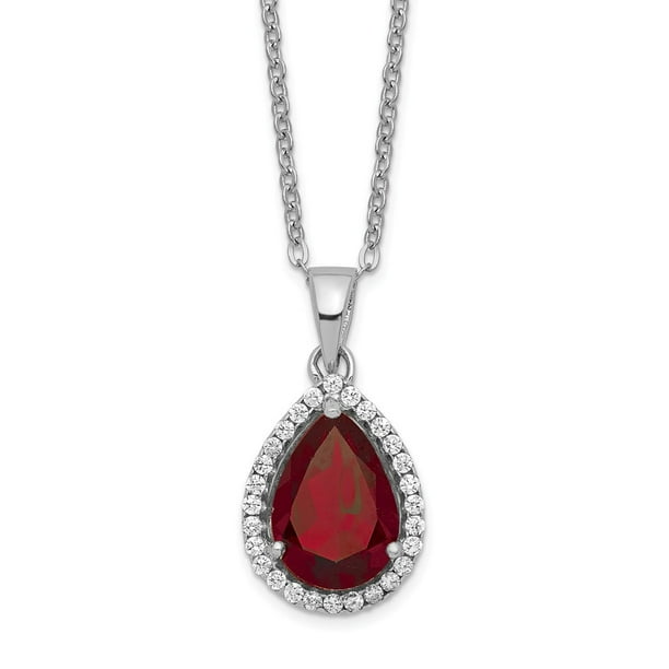 Sterling Silver January Jewelry Pendants & Charms Solid CZ Garnet Pendant 1 Sterling Silver January Jewelry Pendants & Charms Solid CZ Garnet Pendant 1